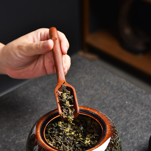 Fat Donglai wooden tea shovel tea spoon single teaspoon tea making tool tea spoon solid wood shovel Liujun Jiaohong tea spoon