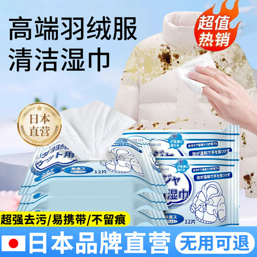 ZHANJIE Japan imported down jacket cleaning wipes clothing stain-free washable powerful oil stain artifact cleaning and drying agent 1 pack Japan imported down jacket cleaning wipes