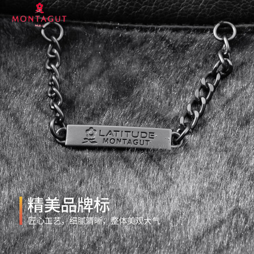 Montagut velvet lining & lychee texture winter thick warm men's jacket business lapel leather jacket for men gray XL /52