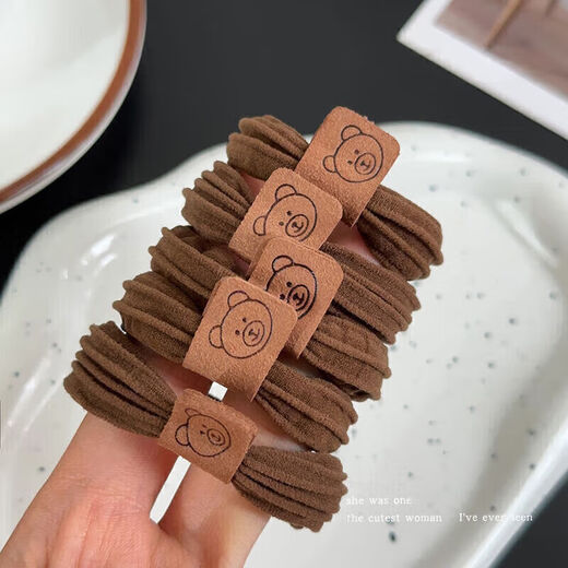 Mother, baby and children's shoe accessories Korean style fashionable bear head rope high elastic rubber band women's hair tie hair tie mixed color 2 pieces 1 pc