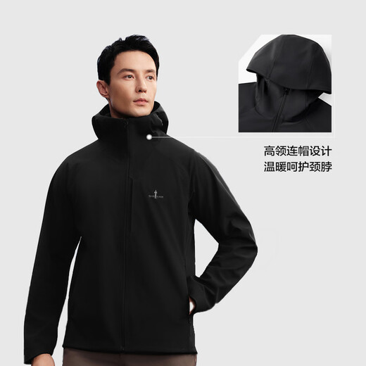 Biyinlefen three-proof performance fabric 2025 new autumn men's outdoor commuting velvet knitted jacket hooded jacket