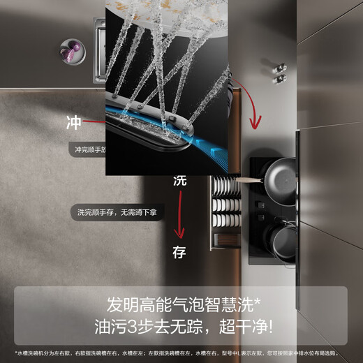 FOTILE New Generation Dishwasher Sink Dishwasher 02-M5 Flush Installation 7 Sets Capacity Intelligent Multiple Cleaning Modes High Energy Bubble Smart Washing Dishwasher on the left 02-M5L