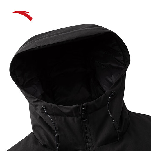 ANTA Business-Daunenjacke, schnell warme Daunenjacke für Herren, für den Winter, mit Kapuze, wasserabweisend, warme Innenseite, gesteppt, nicht sperrig, Baumwolljacke, Drei-Proof-Technologie, Basic Black 7914-2, XL (männlich 180)