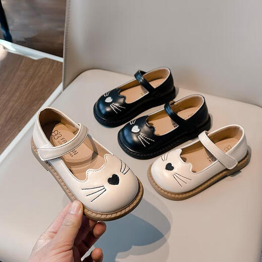 Tyrannis Yangma recommended 2025 new girls princess shoes spring and autumn retro baby leather shoes soft sole cute beige 21 _inner length 13.5cm