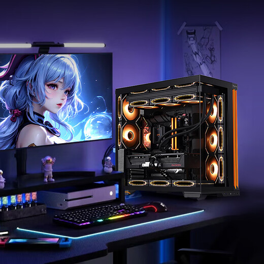 Yingzhong Super Ice Dragon AMD R7 9700X/9800X3D/5070/5070Ti/5080/5090D host assembly computer desktop complete machine Delta Operation with three R7 9800X3D+RTX5070Ti Ice Dragon