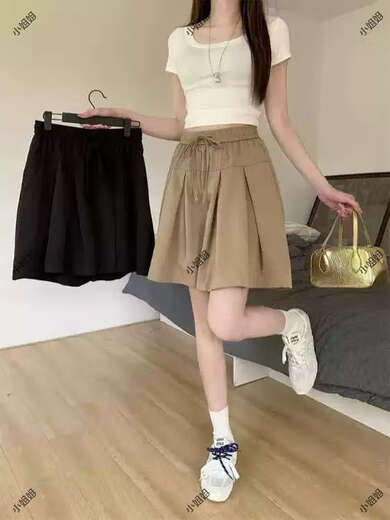 大码复古薄款休闲裤女2025新款夏季高腰阔腿裤胖MM显瘦五分短裤子 黑色 M M建议90100斤