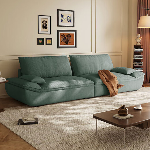 Mengshangjia fabric sofa living room small apartment sailing French cream style 2025 designer new complete furniture 2.1 meters three-seater flagship version - cat scratch cloth violet + ordinary sponge