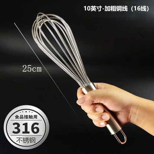 NAOISKEY Stainless Steel Thick Egg Beater Commercial Baking Artifact - Extra Thick 316L 5-inch Filament (Toy Model) - Not Practical