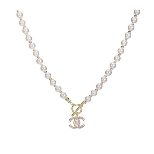 Keshan Lao Phoenix 999 Net Celebrity Pearl Pendant Fragrance x Nai Pearl Double C Necklace Women's Light Luxury Design Sensation 2025 Xiaoxiang Pearl Double C One Pearl Necklace