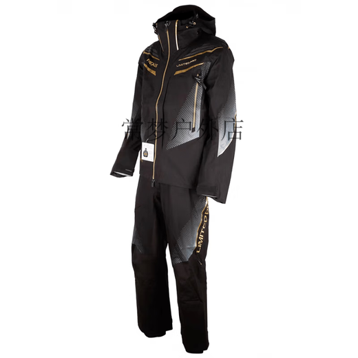 Sea fishing clothing, rock fishing clothing, three-layer rubber windproof and rainproof fishing clothing suit, black suit M (100-130Jin Jin equals 0.5kg)
