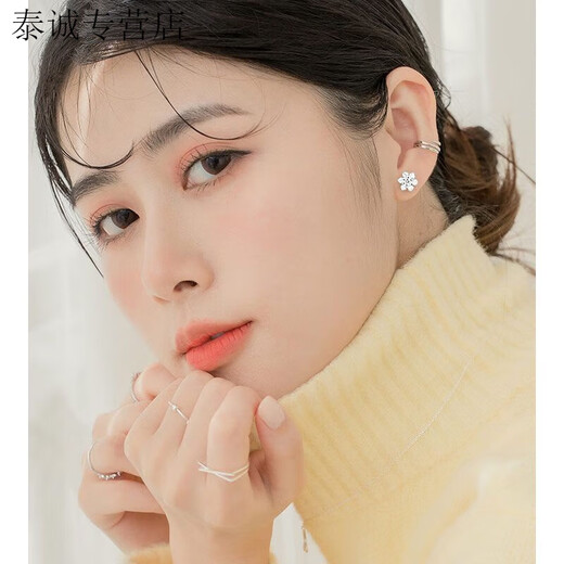 KZD Old Phoenix s999 sterling silver earrings for pierced ears, no need to take them off for sleeping, hypoallergenic earrings, screw-buckle earrings for women, a pair - plum screw earrings, 999 pure silver earrings