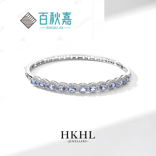 BAIQIUJIA 925 silver tanzanite silver bracelet women's sapphire bracelet silver jewelry birthday gift for girlfriend Tanzanite buckle design