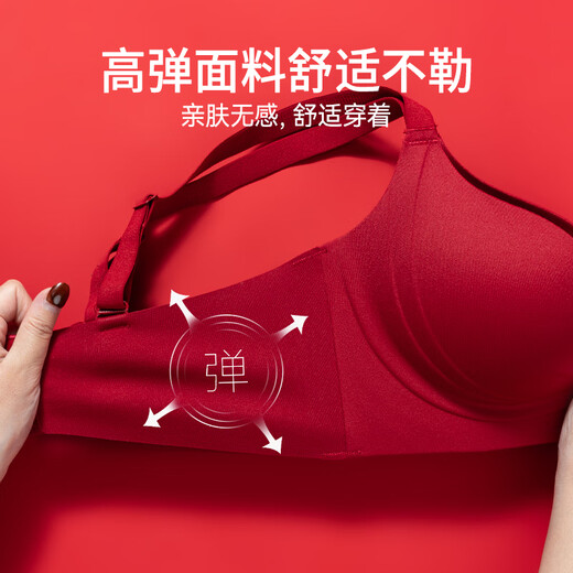 Urban Beauty Red Underwear Set Women's Zodiac Year Horse Year No Wire Bra Bride's Festive Wedding Small Breast Push Up Underwear