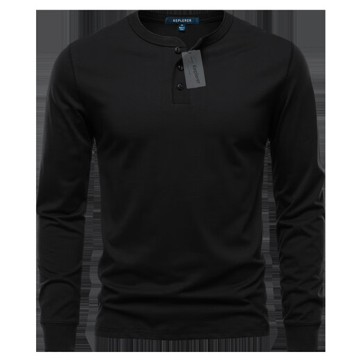 ANTCITY 202025 Spring and Autumn New Men's Henley Long Sleeve Classic Retro Style Versatile Top Simple and Comfortable White S Weight 90~120Jin Jin equals 0.5 kg