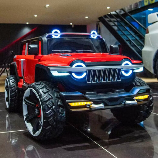 Zifan's 25 parent-child cars can accommodate 2 adults, off-road vehicle, electric pickup truck, off-road vehicle, baby remote control car for personal play, tank red pickup truck 14A super soft seat, 775 motor, ultraviolet removal, upgraded explosive battery + buyer show 300 songs USB flash drive