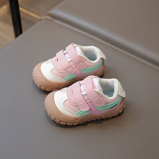 Ginoble 2025 new boys autumn and autumn non-slip soft sole breathable functional shoes infants and toddlers shoes women's shoes trendy Mai H618 Khaki 13.5 cm inner length 20/22 size