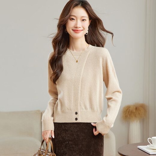 Shexi (Srcr) 100% cashmere design soft and waxy pure cashmere sweater for women spring and autumn animal year red knitted bottoming sweater