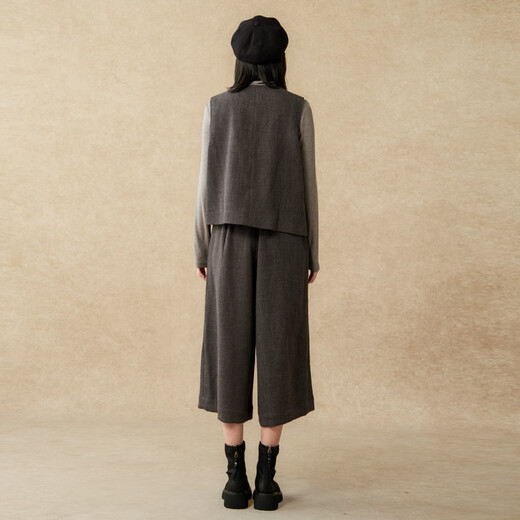 Nishimachi Village House (SETIROM) Nishimachi Village House Style Suit Women's 2025 Winter New Commuting Korean Style Three-piece Set XHAD10039 Gray One Size