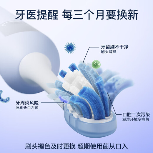 Shuke Couple Electric Toothbrush Smart Zone Changing Adult/Student Gift for Men/Girlfriend Sonic 5-speed Mode Valentine's Day Birthday Gift National Subsidy T3 Blue Toothbrush