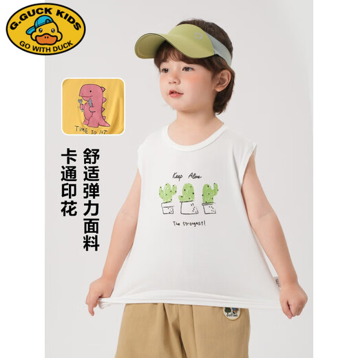 G.DUCKKIDS boys' modal sleeveless T-shirt small vest summer summer clothing children's clothing children's baby thin children's trend U13588 yellow 90 cm
