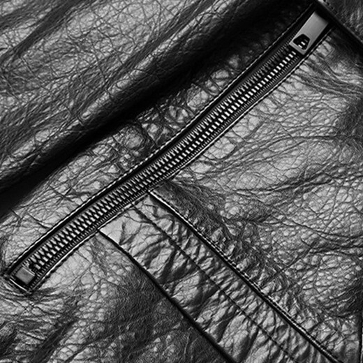 KBXNG劲霸2025春秋新款海宁皮衣男短款修身薄款翻领皮夹克男皮衣服休闲 黑色 M 165 (90~115)斤