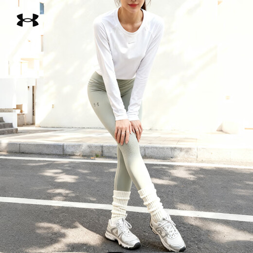 Under Armor Women's New Tight Yoga Pants Running Fitness Training Fitting and Comfortable Pilates Tights 1376820 1376820-504 L