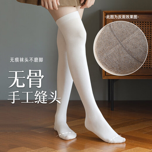 Bendu long socks for women, spring and autumn, over the knee high, anti-slip, autumn and winter black thigh socks, knee pads, dark gray + black, M tube height 58c (suitable for 80-140 Jin Jin equals 0.5 kg)