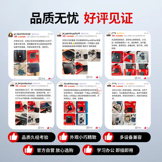 闪迪（SanDisk）ELE™1TB 移动固态硬盘（PSSD）新元素 type-c接口 小巧便携手机直连笔记本两用外接 办公存储西数