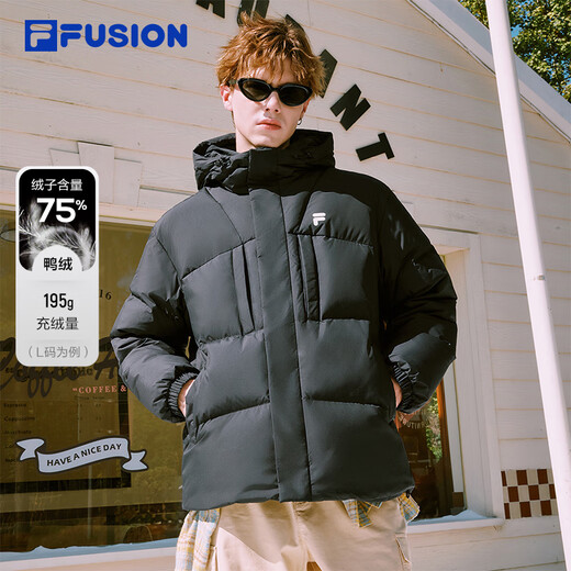 FILA FUSION Fila trendy brand couple style down jacket 2025 winter loose warm hooded jacket