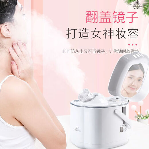 Golden rice facial steamer hot spray opens pores, facial humidification and hydration artifact spray machine steam beauty facial steamer KD332V hot spray with beauty mirror