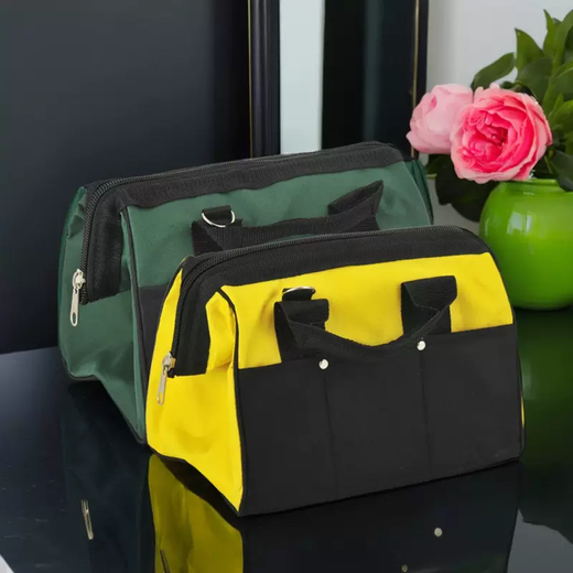 Yusenyi Waterproof and Wear-Resistant Multifunctional Oxford Cloth Toolbox Home Repair Storage Bag Portable Large Capacity Thickened Professional Model (New Model) 20-Inch Yellow and Black Plastic Bottom
