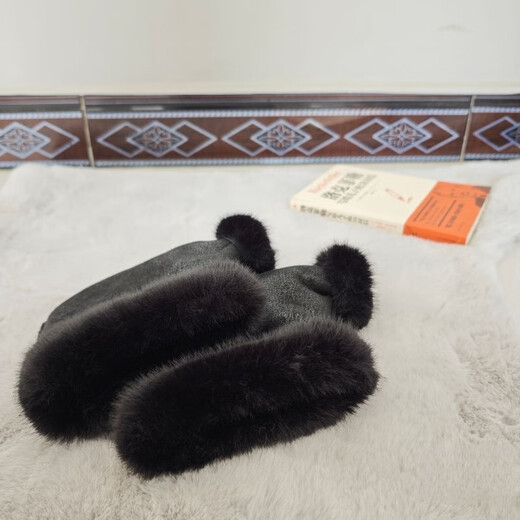 OUOETY Children's Balance Bike Handlebar Covers Scooter Gloves Winter Velvet Thickened Warm Cycling Gloves Premium Black (not available for strollers with brakes) Balance Bike Scooter Model (not available for strollers with brakes)