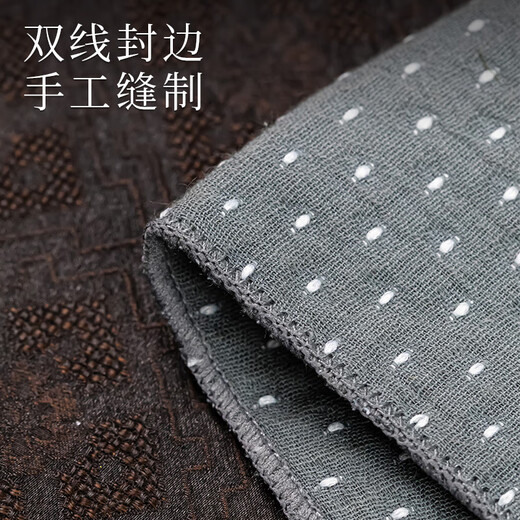 Huairunji high-end thickened tea towel, absorbent tablecloth, special towel for tea table, rag, cup mat, kung fu tea set accessories, cotton and linen baby's breath tea towel - green