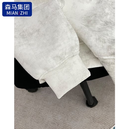 Cotton American tie-dye heavyweight sweatshirt for men 2025 autumn and winter new style plus velvet loose long-sleeved T-shirt top base layer white (ZYL03 black letter) L 115-130Jin Jin equals 0.5 kg