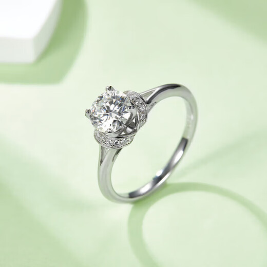 DR One Carat Moissanite Diamond Ring for Women Ring for Girlfriend Valentine’s Day Birthday Gift Niche Couple Gift 50 Points Moissanite Diamond Ring/D Grade Contact Customer Service and Note the Number of Circles