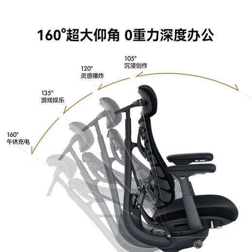 Leisure LiberNovo Omni dynamic ergonomic chair human computer e-sports office deep sleep black 48cm extended version