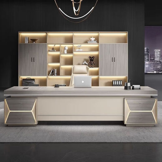 Boss table office desk and chair combination office table simple modern manager CEO executive desk office furniture 1.8 meters boss table single cabinet