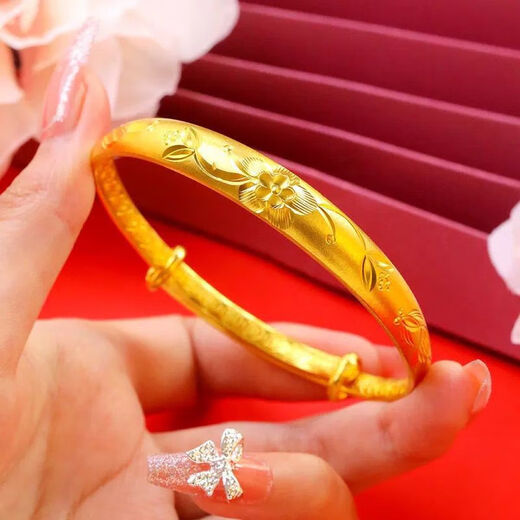 Genuine gold shop 18K gold bracelet for women 18K London gold cherry blossom push-pull bracelet for mom and wife holiday gift Sakura bracelet
