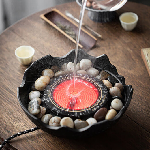 Furnace for making tea, home indoor full set for cooking wine, electric ceramic stove, roasting tea stove, boiling water, making tea, glass teapot, electric ceramic stove + net + stone + glass teapot
