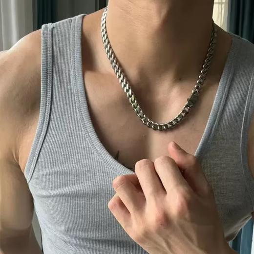 雅鹿背心男100%纯棉粗螺纹白色圆领大码紧身弹性运动健身透气吸汗背心 黑色【100%棉】 XL 建议120-140斤