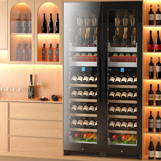 Kelati red wine cabinet constant temperature wine cabinet home 2 meters high large capacity can be embedded in the living room glass door frost-free wine cabinet villa wine cabinet tea preservation cabinet beer and wine display cabinet 2 meters high dual temperature red wine hanging cup ice bar single layer full 270L