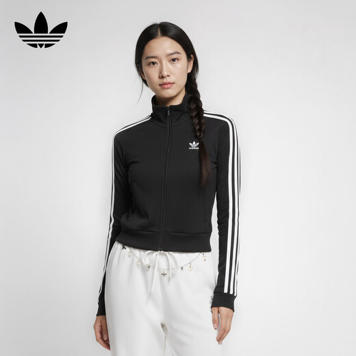 Adidas Clover Series Women's KNITTED TOP Knitted Jacket IY7278 Black M