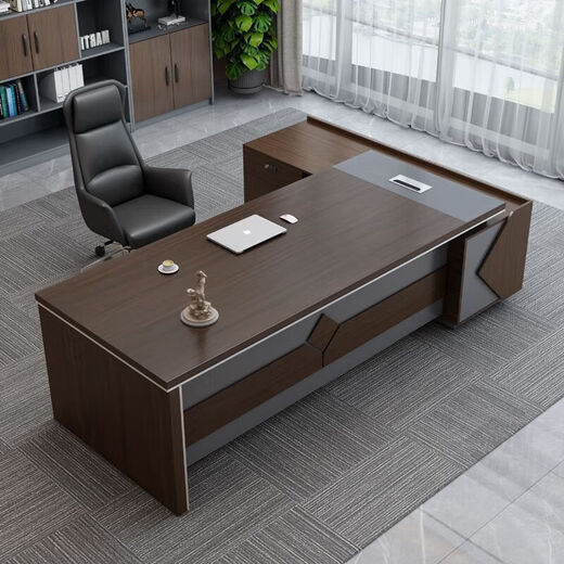 Boss desk, CEO desk, executive desk, single supervisor desk, manager desk, full set of simple office furniture, 1.6m boss desk + side cabinets