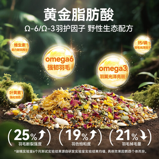 Qi Oh parrot bird food bird food seed food peony tiger skin black phoenix special nutritional mixed food for small and medium-sized parrots full price small and medium-sized parrot food one pack (454g)