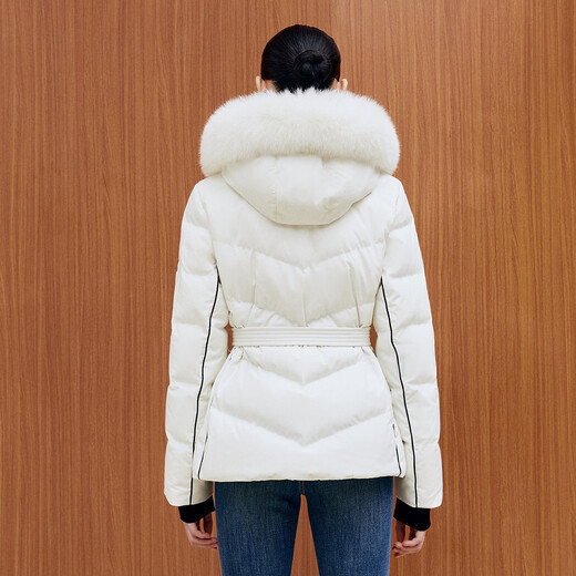 FIRSTSTATION FS модная съемная шапка с воротником-стойкой контрастного цвета, женский пуховик на гусином пуху, новинка 25 зимы, Y931A, бежевый M