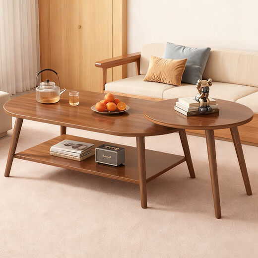 Shanshan wooden art coffee table living room simple coffee table small apartment side table tea table Nordic side table balcony mini table