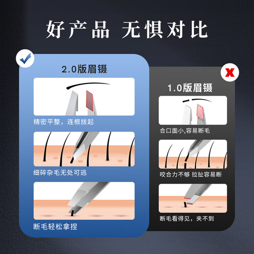 GOSOL German oblique tweezers eyebrow trimming tool eyebrow clip small tweezers high-precision hair plucking men's beard plucking clip