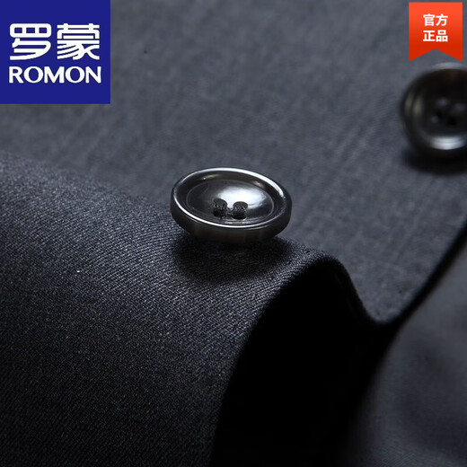 ROMON suit complete men's two-piece suit 140 count 100% wool suit men's spring and autumn business casual BCD version suit gray XL 180/104C