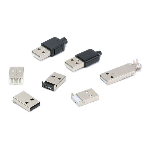 YourCeeType-Type A/Type B USB connector socket female socket male patch pin sinking plate soldering wire connector charging port USB-A female 10.0_four-pin patch_curling No Specifications