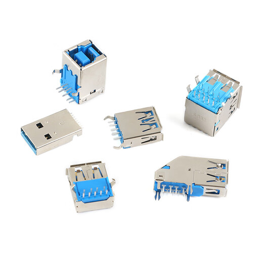 YourCeeType-Type A/Type B USB connector socket female socket male patch pin sinking plate soldering wire connector charging port USB-A female 10.0_four-pin patch_curling No Specifications